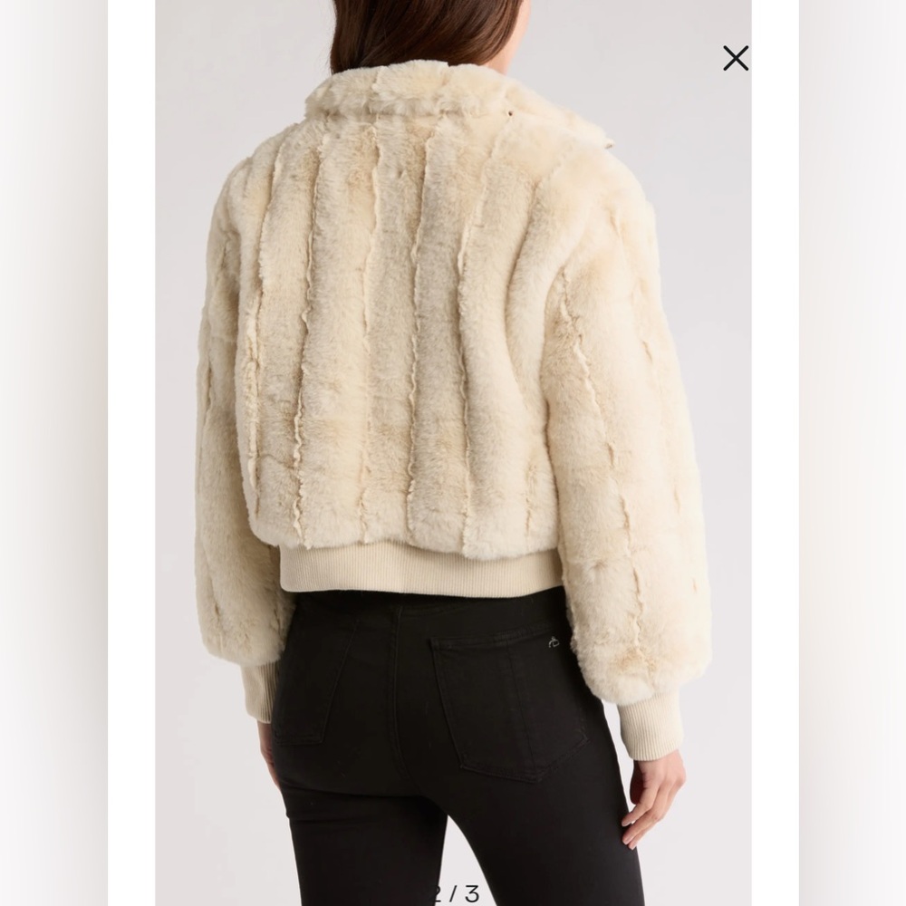 NWOT Jason Wu Faux Fur Cream Jacket, XS - Picture 3 of 4